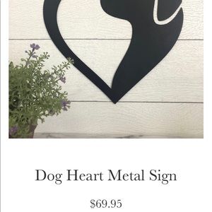 Dog heart metal wall art